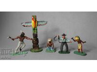 Figurine jucării vechi soldați de plastic indieni cowboy