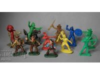 Figurine jucării vechi soldați de plastic indieni cowboy