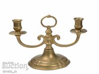 Sfeșnic antic din bronz pentru 2 lumânări