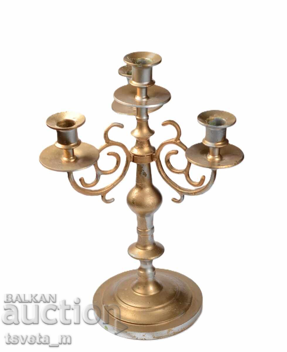 Large antique metal candlestick for 4 candles with price 35.00 BGN | € 17.90