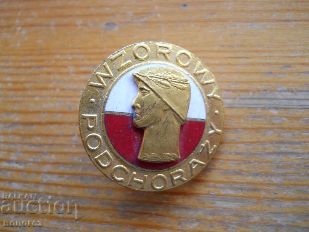 Polish Military Award Badge (gilded, enamel, screw-back)