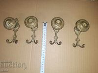 Vechi umerașe frumoase din bronz - 4 bucăți. Umeraș