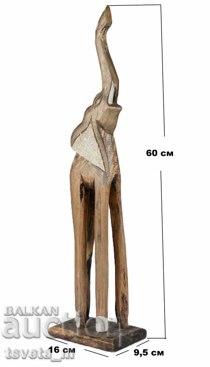 Large wooden elephant statue - handmade with price 15.00 BGN | € 7.67