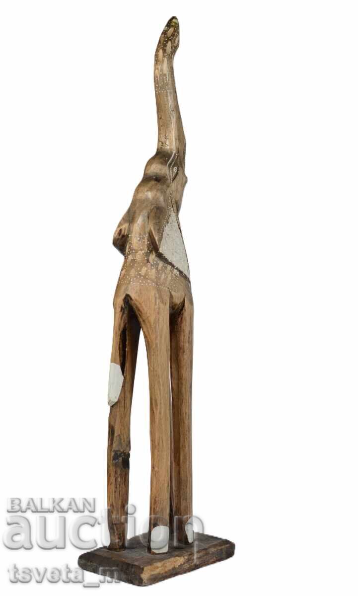 Delivery of Large wooden elephant statue - handmade