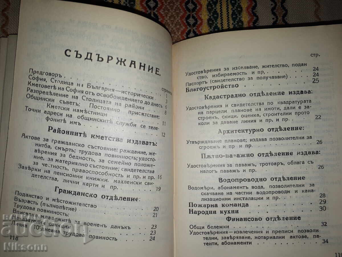 Directory of services at the Sofia Municipality, 1933 - 6