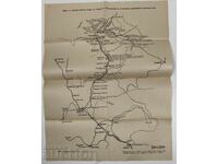 HARTĂ VECHE SCHEMĂ LINIILOR DE CALE FERATĂ SERBIA MACEDONIA