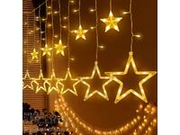 NOU! Perdea luminoasă 12 steluțe, 138 LED-uri, 8 moduri, timer