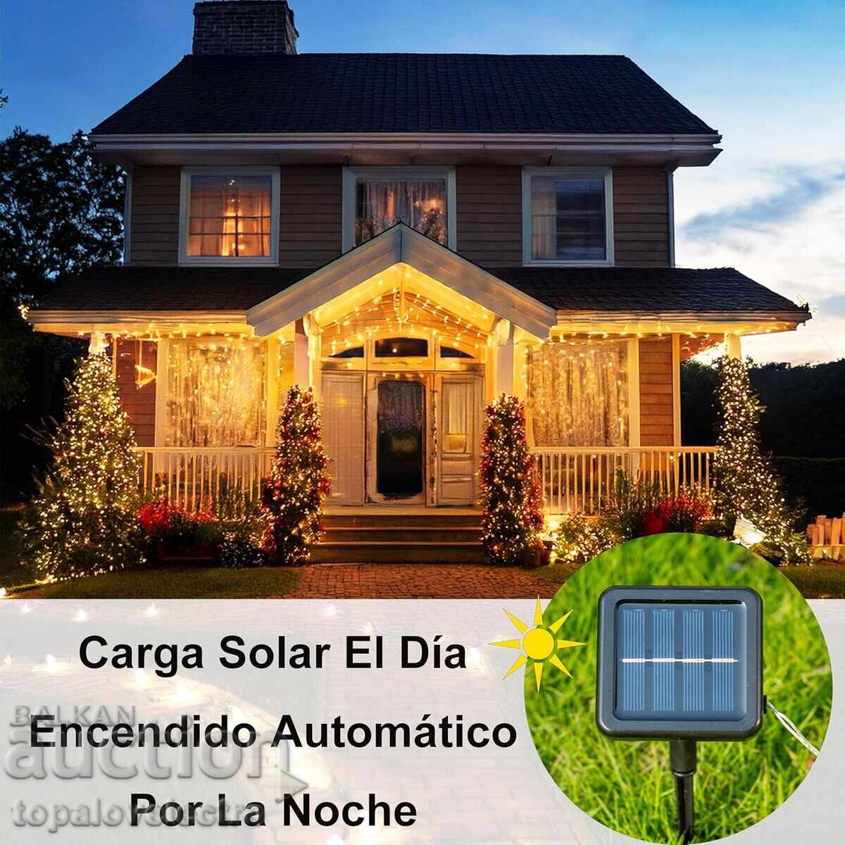 NOU! Ghirlande solare LED 200 LED, luminițe, 2 buc x 22 m cu preț 19.00 BGN | € 9.71