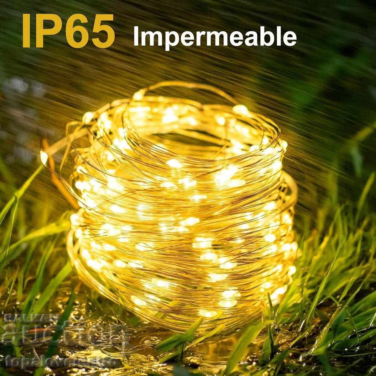 Licitație NOU! Ghirlande solare LED 200 LED, luminițe, 2 buc x 22 m