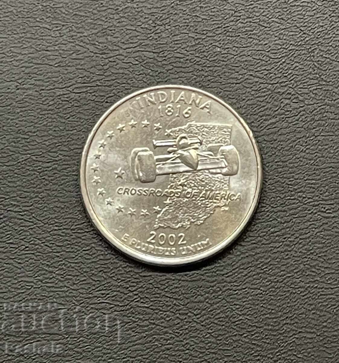 САЩ 25 цент 2002 г. INDIANA САЩ 25 цент 2002 г. INDIANA