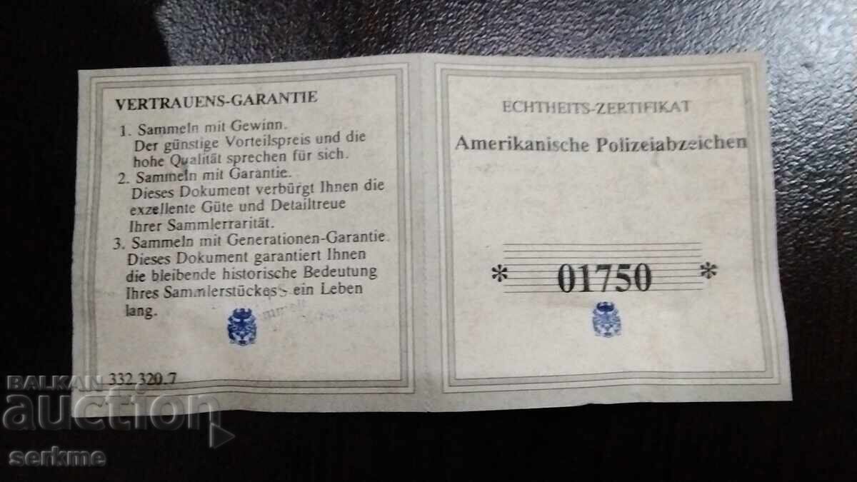 Livrarea Insigna de poliție Livrarea Insigna de poliție