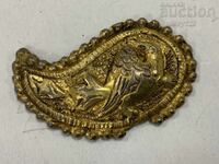 Detaliu renascentist argint ștanțat aurit pui