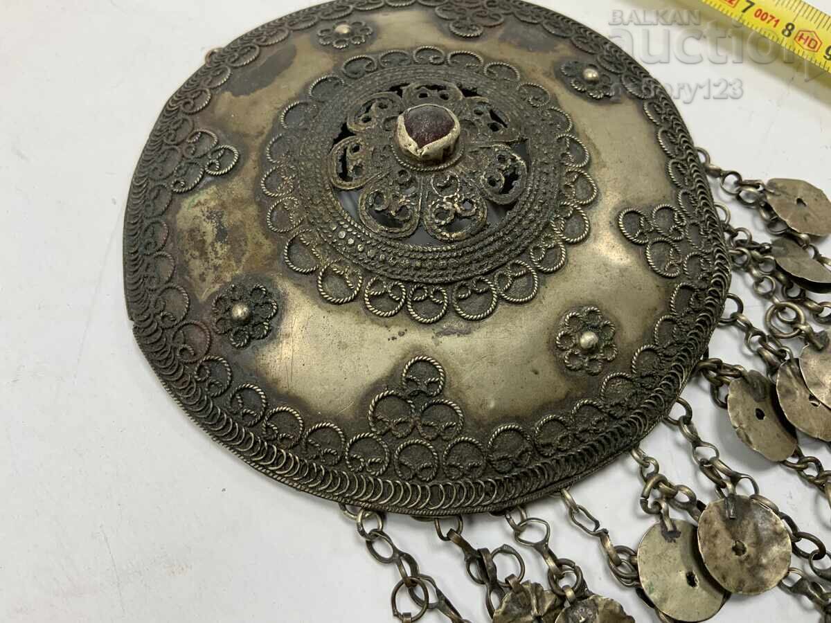 Auction  Revival-era silver filigree tepelek, uncleaned