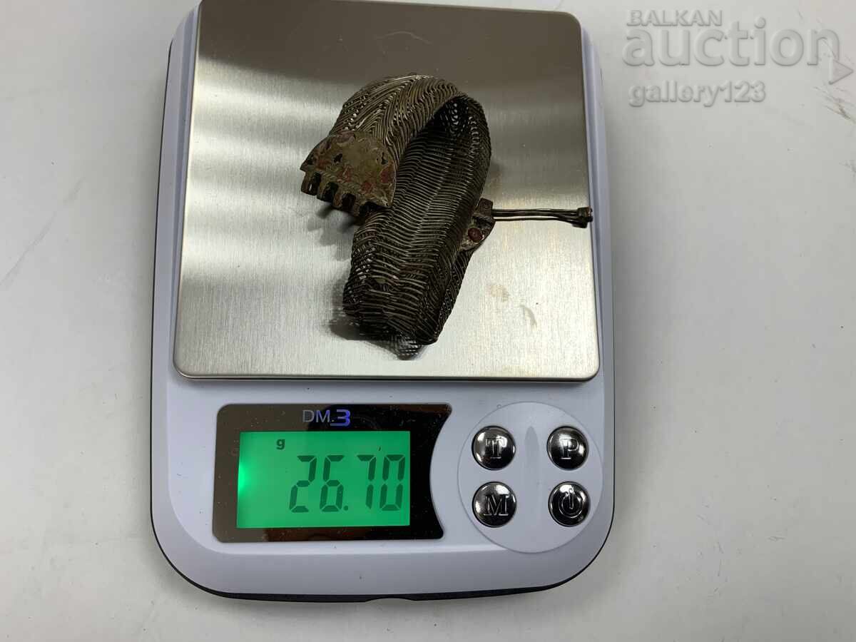 Revival bracelet silver cut braided wire - 7