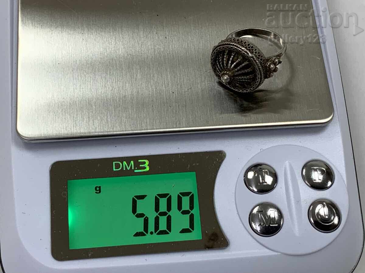 Inel vechi din filigran de argint - 5