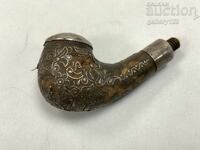 Bucată de argint veche cu incrustații