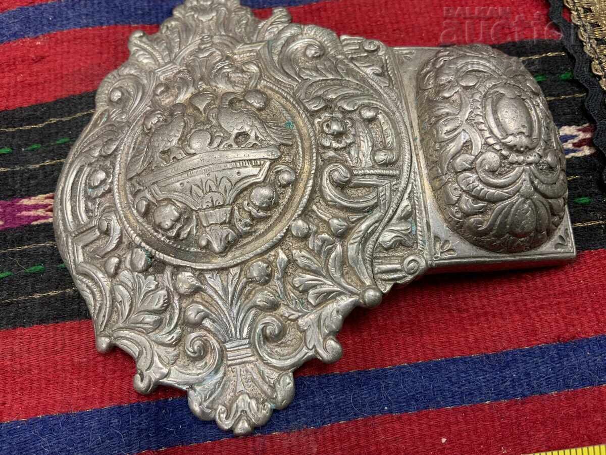 Αναγεννησιακή σοφιανή αγκράφα ζώνης ασημένια σκαλιστή Αναγεννησιακή σοφιανή αγκράφα ζώνης ασημένια σκαλιστή