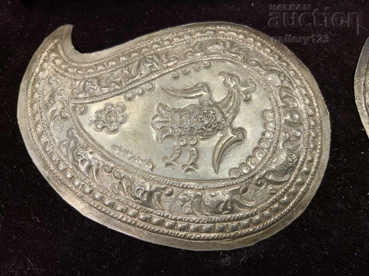 Revival-era silver pafta (belt buckle) blank, hand-cut by a silversmith with price 12.00 BGN | € 6.14