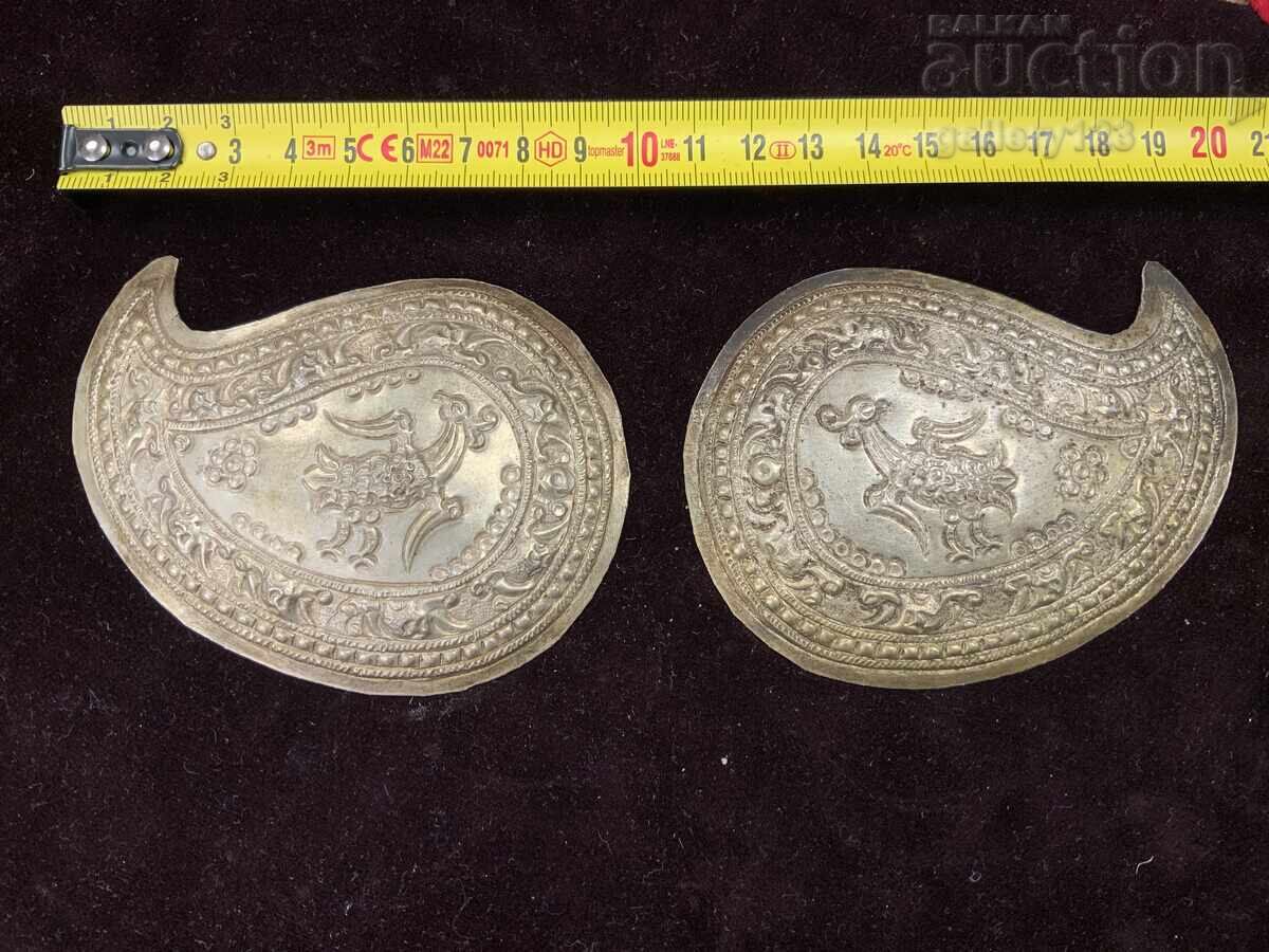 Revival-era silver pafta (belt buckle) blank, hand-cut by a silversmith