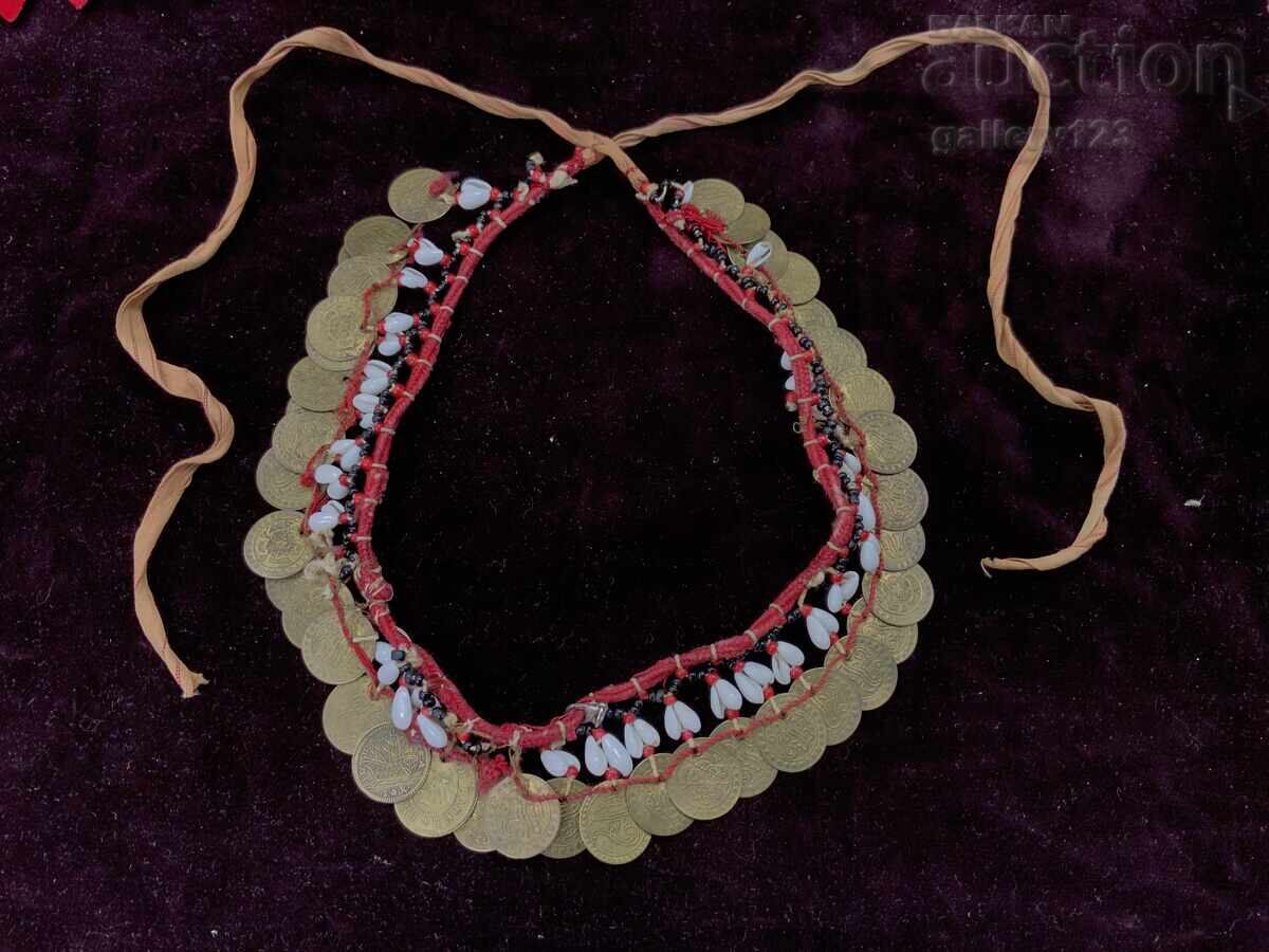 Revival-era necklace with snowdrop shells, beads, and coins with price 21.00 BGN | € 10.74