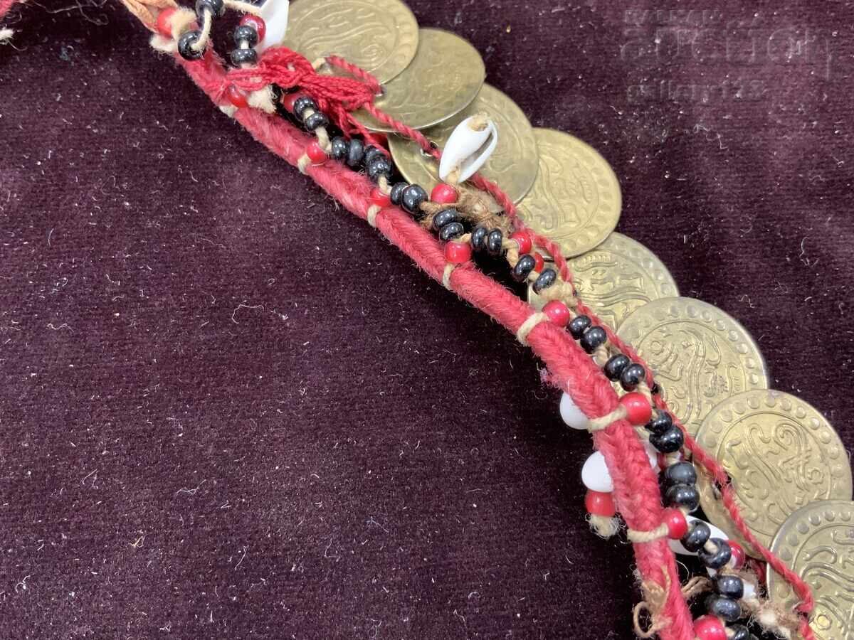 Revival-era necklace with snowdrop shells, beads, and coins - 5