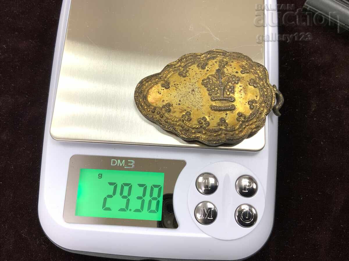 Αναγεννησιακή πόρπη (παφτά) μονή, ασημένια, επιχρυσωμένη, σφυρήλατη με τιμή 21.00 BGN | € 10.74