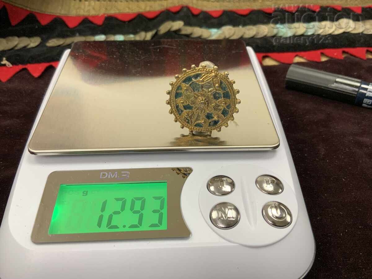 Revival ring, Cveti enamel, silver, chased - 6