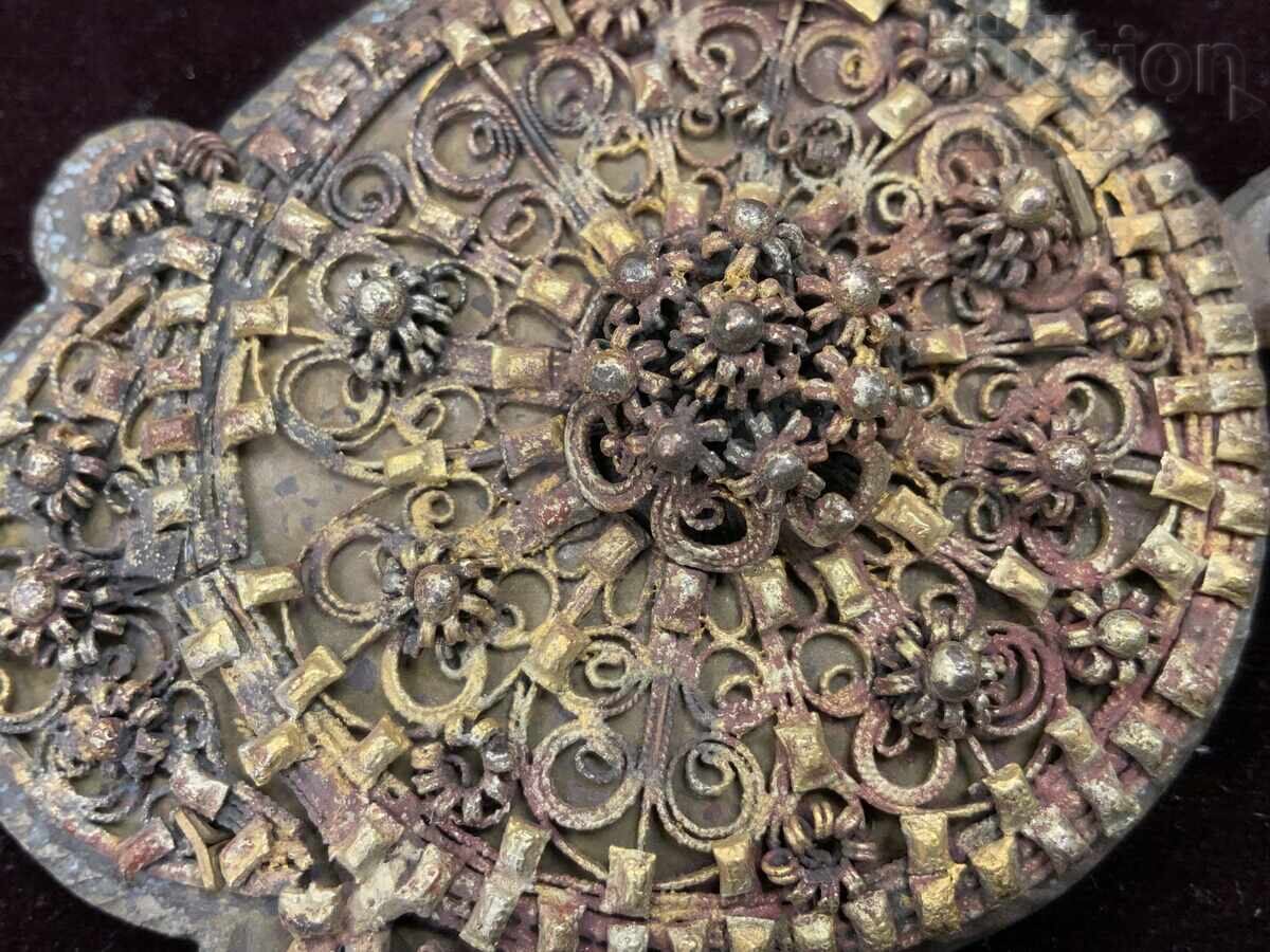 Auction  Revival-era Kotel pafta (brooch) single filigree gold-plated