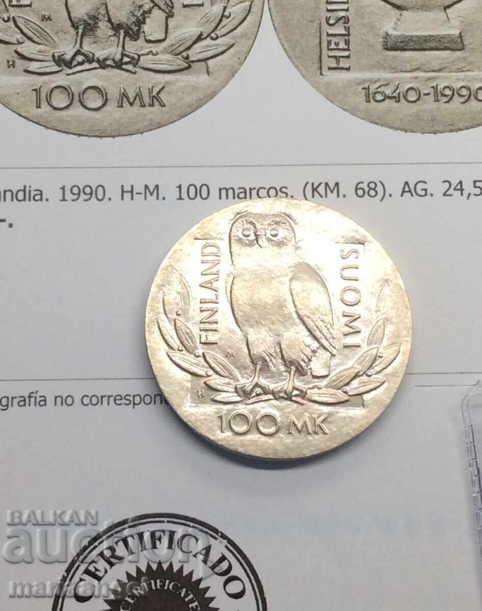 Δημοπρασία Φινλανδία 100 γραμματόσημα 1990 UNC 24,54 g ασήμι - σπάνιο
