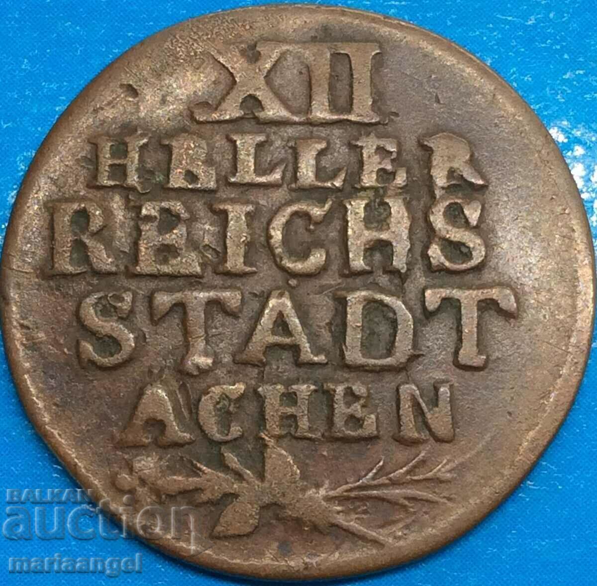 Германия 12 хелера 1792 Аахен медна - 6 Германия 12 хелера 1792 Аахен медна - 6