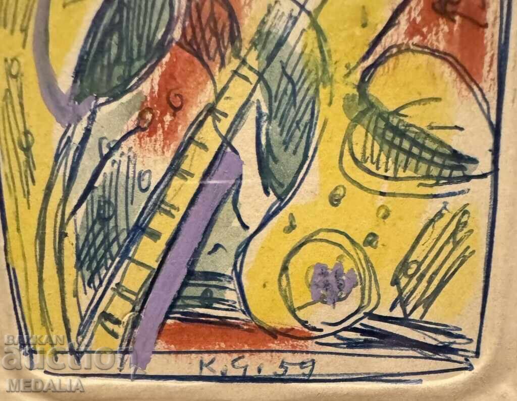 Kocho Gŭrnev - "Tsvete" - μικτή τεχνική - υπογεγραμμένο με τιμή 1500.00 BGN | € 766.94