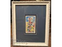 Kocho Gŭrnev - "Tsvete" - tehnică mixtă - semnat