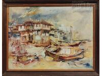 Painting "Nesebar", artist Dimitar Velichkov, 1999