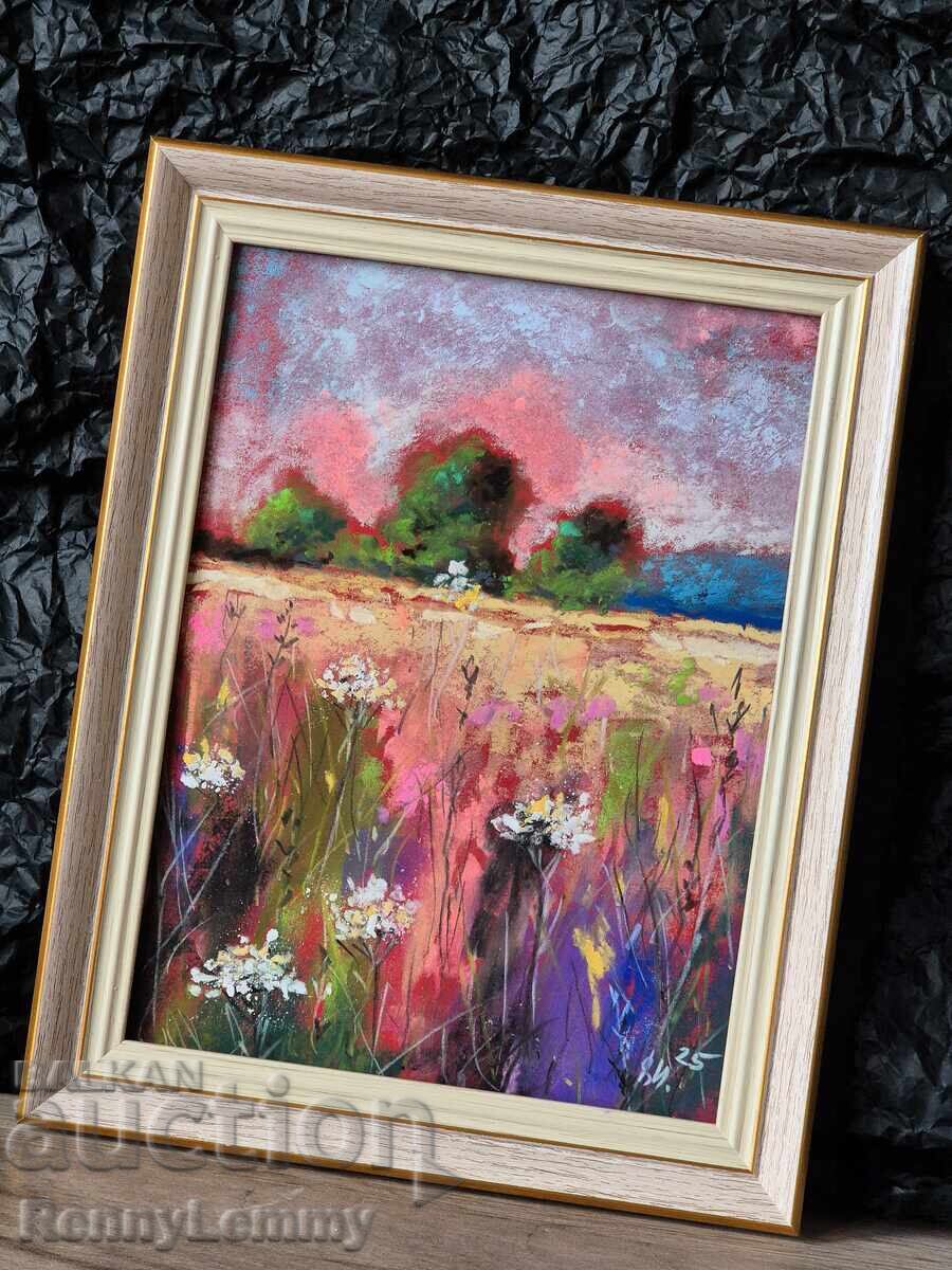 Auction  Climbing, pastel painting, original
