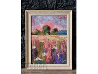 Climbing, pastel painting, original