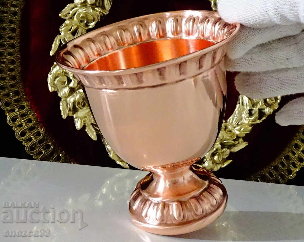 Copper goblet, copper wine glass, pure red copper 300 ml with price 99.00 BGN | € 50.62