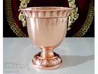 Pahar de cupru, cană de cupru pentru vin, cupru roșu pur 300 ml