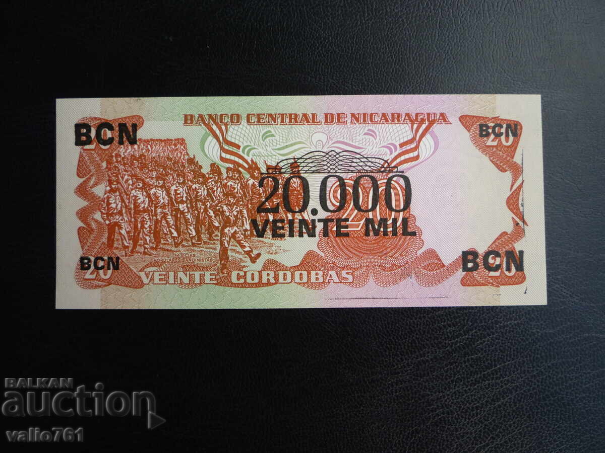 NICARAGUA 20 CORDOBA 1984 SUPRAPRIMARE 20000 1987 NOUĂ UNC cu preț € 4.00 | 7.82 BGN