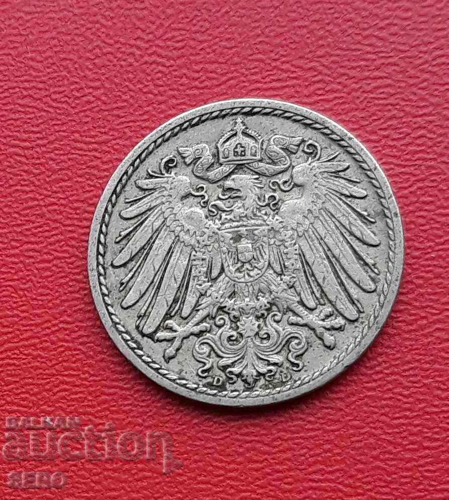 Germany 5 Pfennig 1910 D-Munich with price 0.71 BGN | € 0.36
