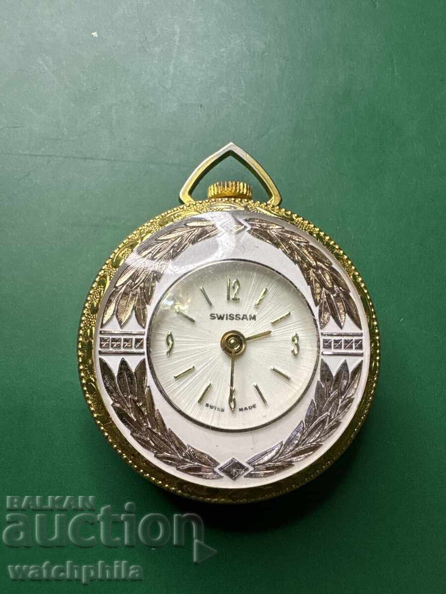 Swiss Swiss Watch Medallion. Rare. Works