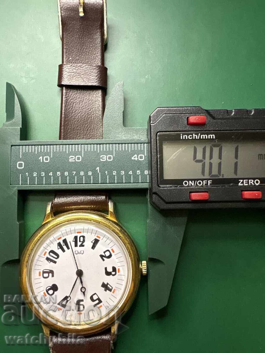 Παράδοση Q&Q μηχανικό επιχρυσωμένο σπάνιο ανδρικό ρολόι