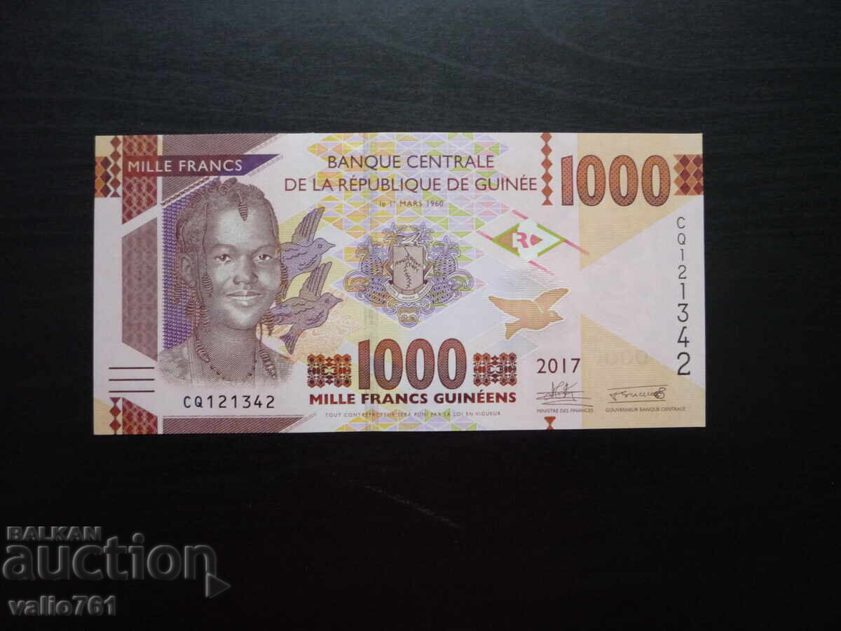 Guinea 1000 1,000 Francs 2017 New UNC