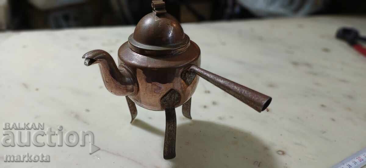 Antique brass teapot for heated rakia