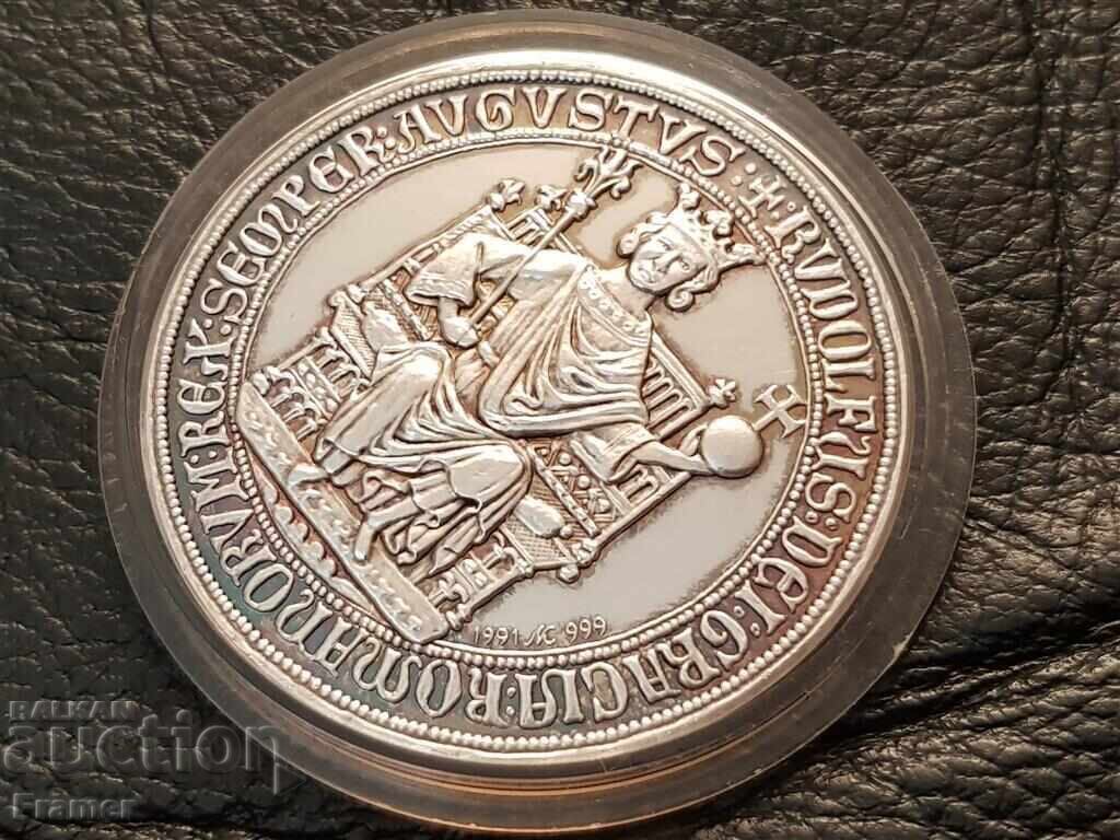 German SILVER 999 ‰ PLAQUETTE medal 1291–1991 700g. Saarburg with price € 220.00 | 430.28 BGN German SILVER 999 ‰ PLAQUETTE medal 1291–1991 700g. Saarburg with price € 220.00 | 430.28 BGN