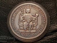 German SILVER 999 ‰ PLAQUETTE medal 1291–1991 700g. Saarburg