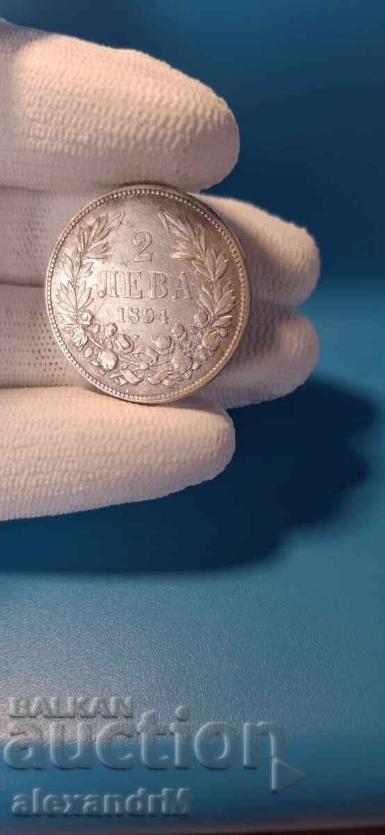Bŭlgariya 2 leva 1894g. Ασήμι Bŭlgariya 2 leva 1894g. Ασήμι