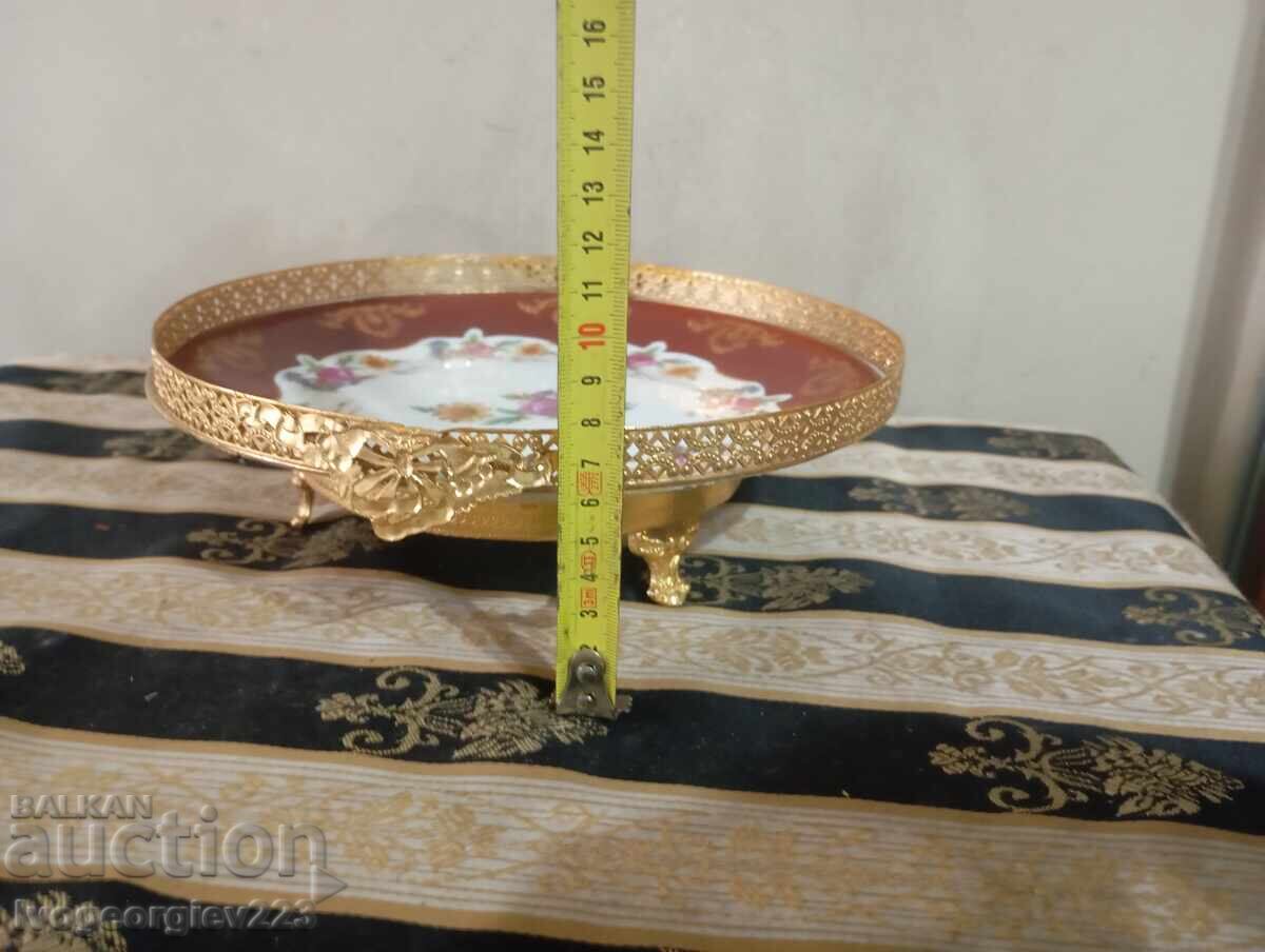 Porcelain serving platter, basket - 7