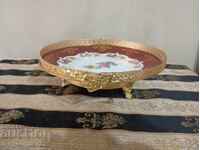 Platou de porțelan pentru servire, coșuleț