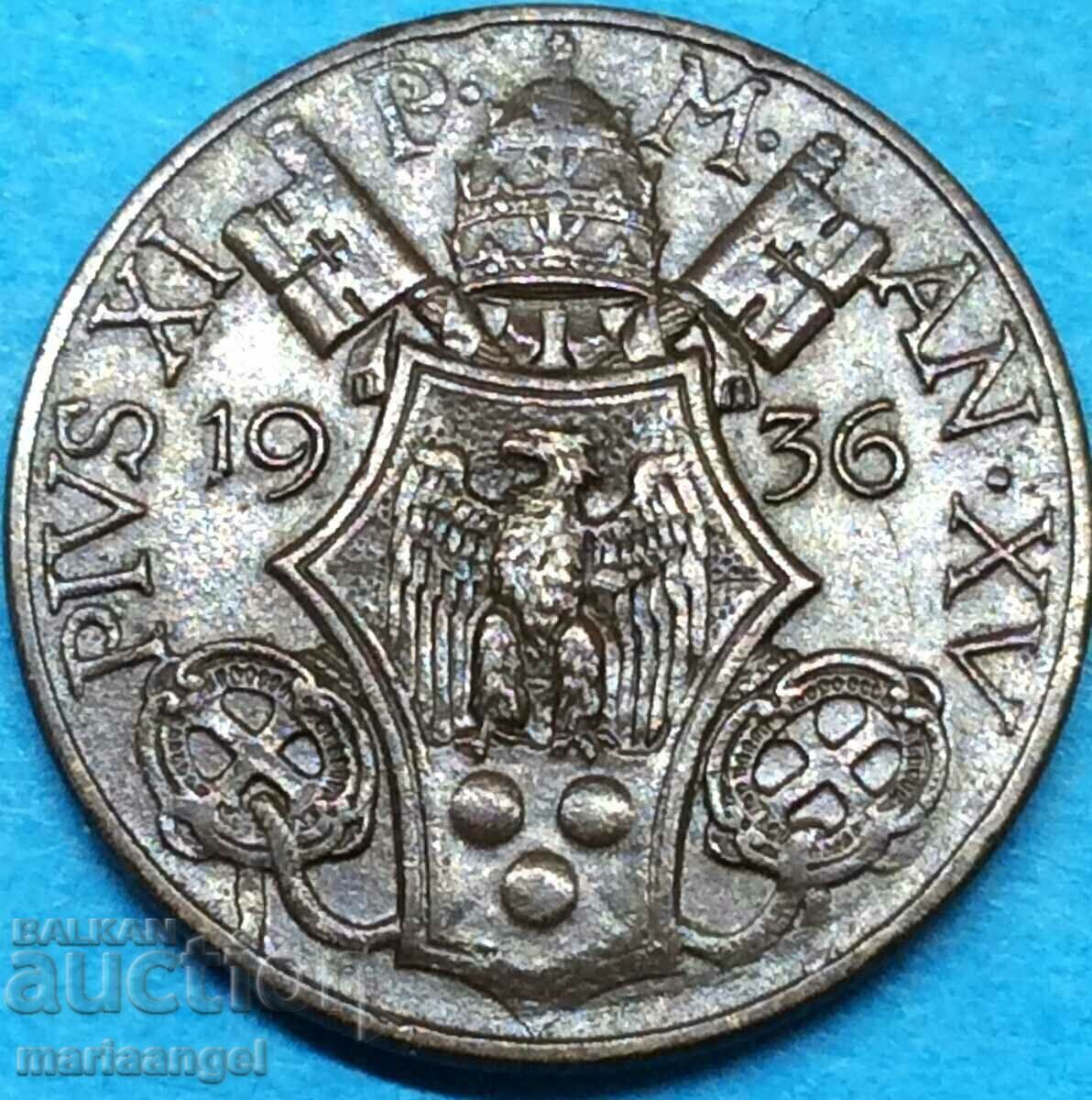 Παράδοση Βατικανό 10 centesimi 1936 Άγιος Πέτρος / Πίος XI - σπάνιο έτος Παράδοση Βατικανό 10 centesimi 1936 Άγιος Πέτρος / Πίος XI - σπάνιο έτος