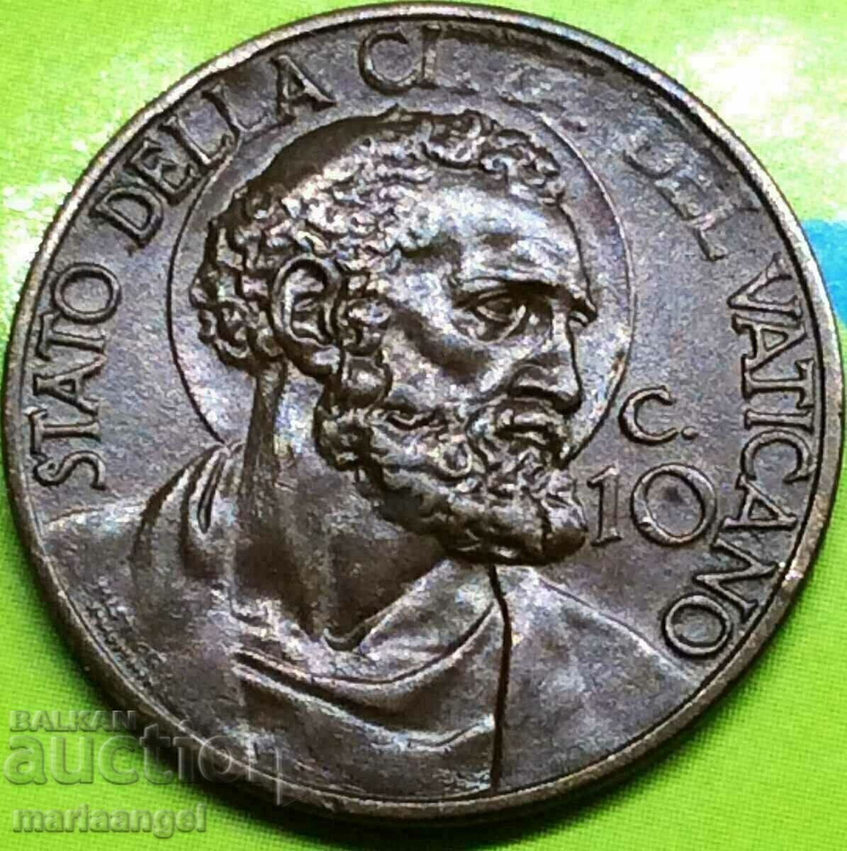 Βατικανό 10 centesimi 1936 Άγιος Πέτρος / Πίος XI - σπάνιο έτος Βατικανό 10 centesimi 1936 Άγιος Πέτρος / Πίος XI - σπάνιο έτος